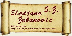 Slađana Zubanović vizit kartica